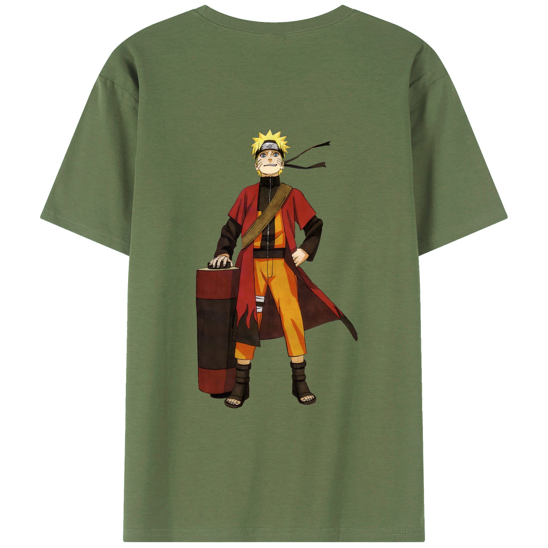 （画像用） NARUTO -ナルト- うずまき ナルト Uzumaki Naruto 綿100％ メンズ半袖Tシャツ（バックプリント） 通気性